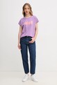 La Petite Française tricou din bumbac TYFANY PFTIFANY violet SS25