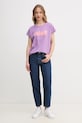 La Petite Française tricou din bumbac TYFANY PFTIFANY violet SS25