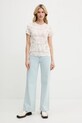 G-Star Raw t-shirt bawełniany D26066.C565 beżowy AW25