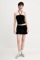 Juicy Couture blat de catifea HALTER RUCHE JCWCT125325 negru SS25