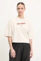 Bavlněné tričko Puma kulatý béžová 629776