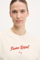 Bavlněné tričko Puma béžová 629776