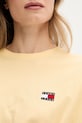 Tommy Jeans pamut póló sárga DW0DW20321