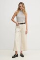 Tommy Hilfiger top bawełniany WW0WW44573 beżowy SS25