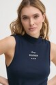 Бавовняний топ Tommy Hilfiger темно-синій WW0WW44573
