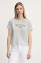 Hollister Co. tricou din bumbac imprimeu gri KI357.5000.210