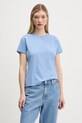 Abercrombie & Fitch tricou din bumbac uni albastru KI139.5231.241