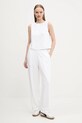 Lněná halenka Abercrombie & Fitch KI140.5556.100 bílá SS25