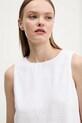 Lněná halenka Abercrombie & Fitch bílá KI140.5556.100