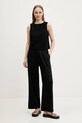 Lněná halenka Abercrombie & Fitch KI140.5556.900 černá SS25