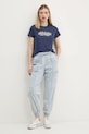 Βαμβακερό μπλουζάκι Abercrombie & Fitch KI185.5058.205 σκούρο μπλε SS25