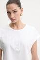 Liu Jo t-shirt bawełniany biały VA5151.JS923