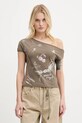 Miss Sixty tricou print maro 6S2SJ14400
