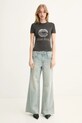 Miss Sixty tricou din amestec de mătase 6S1RJ23100 gri SS25