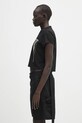 Бавовняна футболка Rick Owens DRKSHDW Cropped Small Level T DS01E3207.RNEP2 чорний SS25