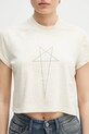 Rick Owens DRKSHDW tricou din bumbac Cropped Small Level T bej DS01E3207.RNNEP3