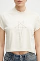 Rick Owens DRKSHDW t-shirt bawełniany Cropped Small Level T beżowy DS01E3207.RNNEP3