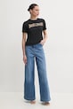 Just Cavalli tricou din bumbac 78PAHE15.CJ110 negru SS25