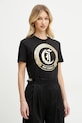 Just Cavalli t-shirt in cotone sovrastampa nero 78PAHT01.CJ500