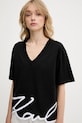 Karl Lagerfeld tricou din bumbac negru A2W17104