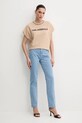 Bavlnené tričko Karl Lagerfeld A2W17109 béžová SS25