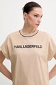Bavlnené tričko Karl Lagerfeld béžová A2W17109