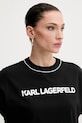 Хлопковая футболка Karl Lagerfeld чёрный A2W17109
