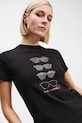 Odzież Karl Lagerfeld t-shirt bawełniany A2W17103 czarny