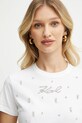Karl Lagerfeld tricou din bumbac alb A2W17120