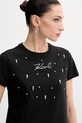 Karl Lagerfeld tricou din bumbac negru A2W17120