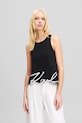 Karl Lagerfeld top bawełniany bawełna czarny A2W17066