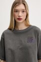 Vans tricou din bumbac gri VN000M7ABLK1