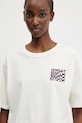 Vans tricou din bumbac bej VN000M7AC9F1