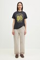 GANNI t-shirt bawełniany Basic Jersey Owls Relaxed T4059 szary