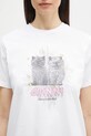 GANNI cotton t-shirt Basic Jersey Kittens Relaxed white T4060