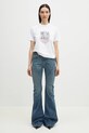 GANNI cotton t-shirt Basic Jersey Kittens Relaxed T4060 white