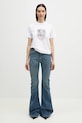 Памучна тениска GANNI Basic Jersey Kittens Relaxed T4060 бял