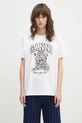 Βαμβακερό μπλουζάκι GANNI Basic Jersey Leopard Relaxed χαλαρό λευκό T4124
