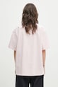 Oblečenie Bavlnené tričko GANNI Heavy Cotton Drop Shoulder Heart T4090 ružová