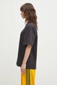 GANNI cotton t-shirt Heavy Cotton Drop Shoulder T4095 gray SS25