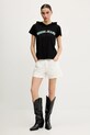 Guess Jeans tricou W5GP28.J1314 negru SS25