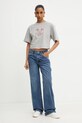 MAX&Co. t-shirt bawełniany 2516941083200 szary SS25