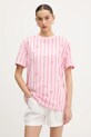 Karl Kani t-shirt bawełniany wzorzyste różowy 61300127