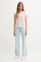 Тениска с лен United Colors of Benetton 38O0D10A8 розов SS25