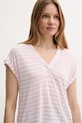 Тениска с лен United Colors of Benetton розов 38O0D10A8