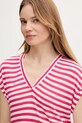 Футболка з домішкою льону United Colors of Benetton рожевий 38O0D10A8