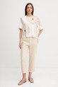 Футболка з домішкою льону United Colors of Benetton 3ZJYD1047 бежевий SS25