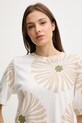 Футболка з домішкою льону United Colors of Benetton бежевий 3ZJYD1047