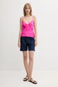 FROM FUTURE top de mătase WTO02543 roz SS25