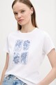 Bavlněné tričko Abercrombie & Fitch bílá KI157.5201.100